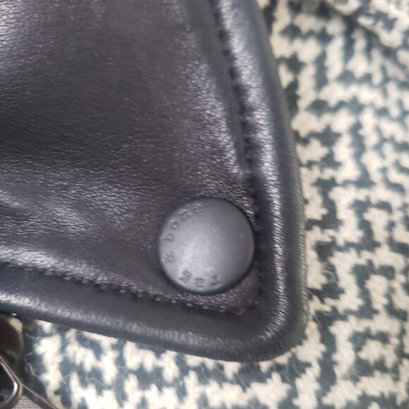 Rag & Bone Bowery Houndstooth wool convertible motorcycle jacket size 4 - Picture 7 of 9